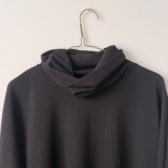 Halston Cowl Neck 3/4 Length Sleeve Dress - Black - Picture 3 of 4